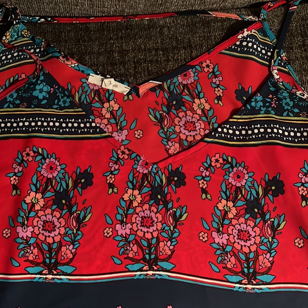 Red Patterned Top - image 2